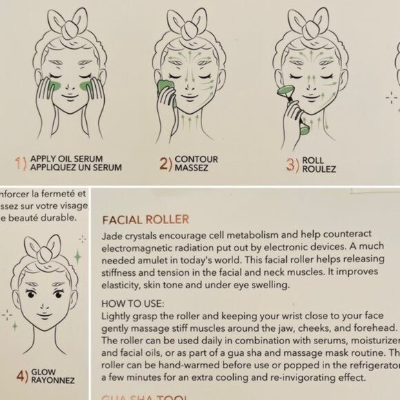 Zoe Ayla Jade Facial Roller and Gua Sha Set Firms and Brightens Natural Skincare - Picture 5 of 9